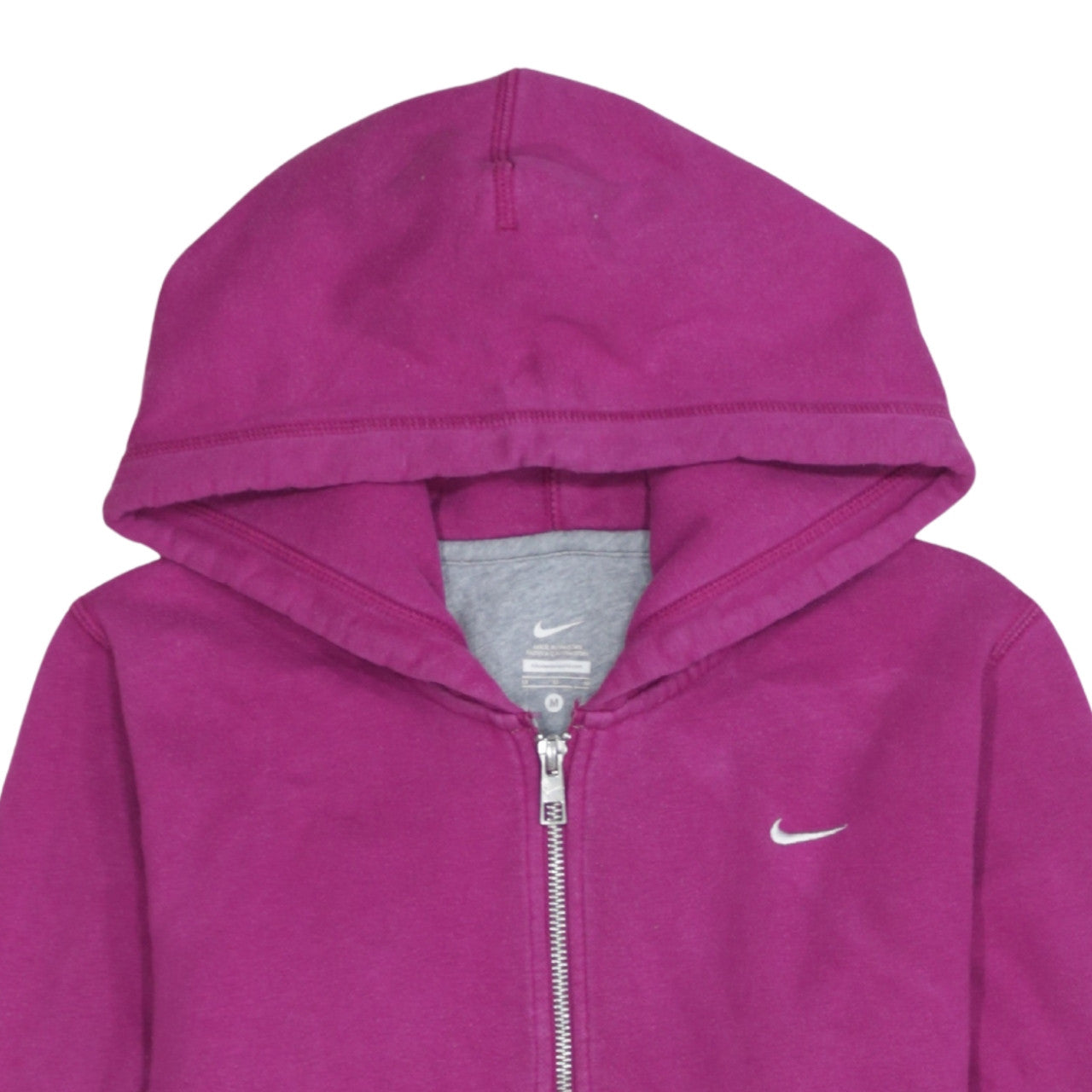 Nike Womens Magenta Full Zip Hoodie Medium Cotton Blend