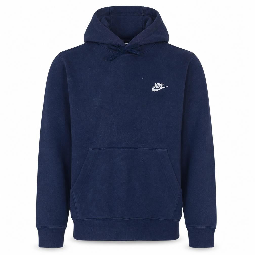 Nike Men's Blue Pullover Hoodie Small Logo Fleece Sweatshirt