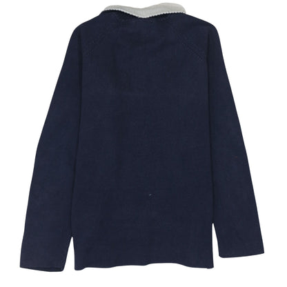 Timberland Men's Blue Cotton 1/2 Zip Collared Jumper Size L