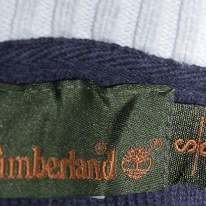 Timberland Men's Blue Cotton 1/2 Zip Collared Jumper Size L