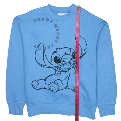 Disney Lilo & Stitch Blue Crew Neck Women’s Sweatshirt Size 2XS