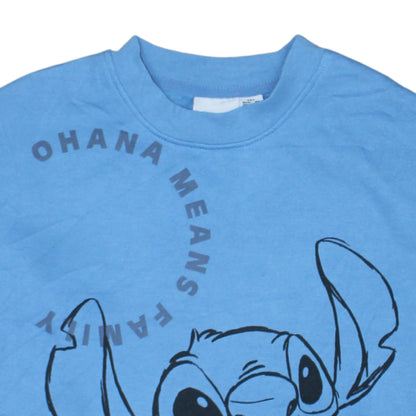 Disney Lilo & Stitch Blue Crew Neck Women’s Sweatshirt Size 2XS