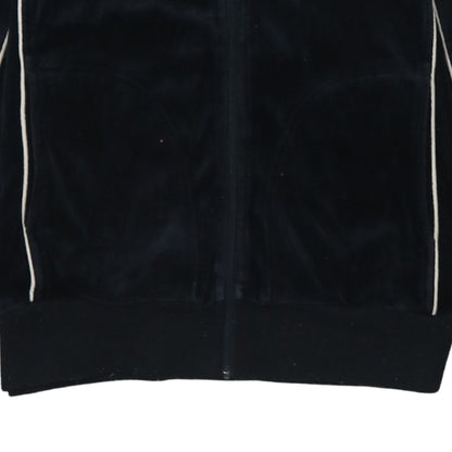 Kappa Women Black Velour Full Zip Hoodie Medium Casual Sportswear