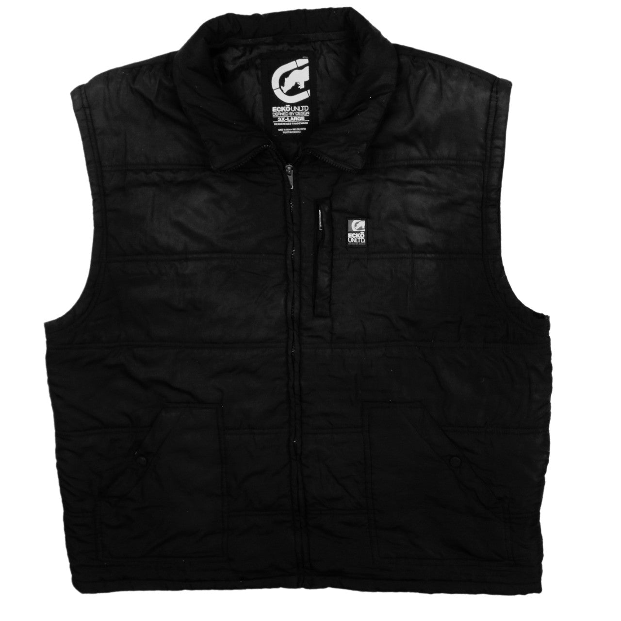 Ecko Unltd Mens Black 3XL Padded Bodywarmer Waistcoat