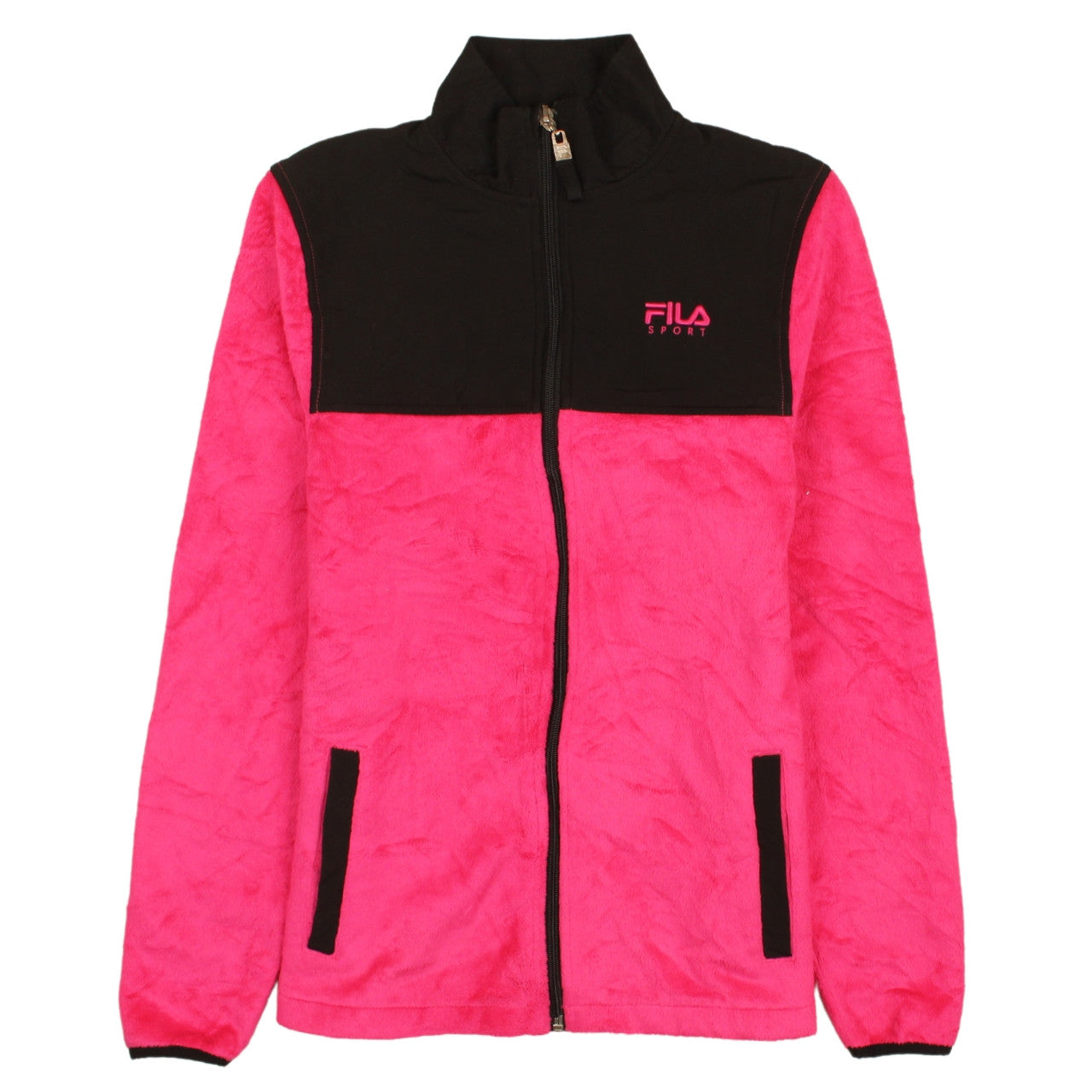 Fila Sport Women’s Pink & Black Fleece Full Zip Jacket XS