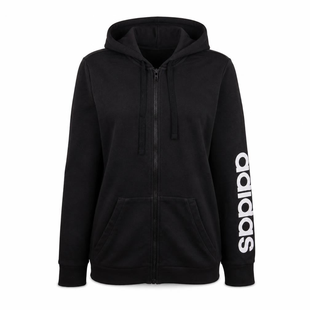 Adidas Womens Black Full Zip Hoodie Size M Hooded Sweatshirt