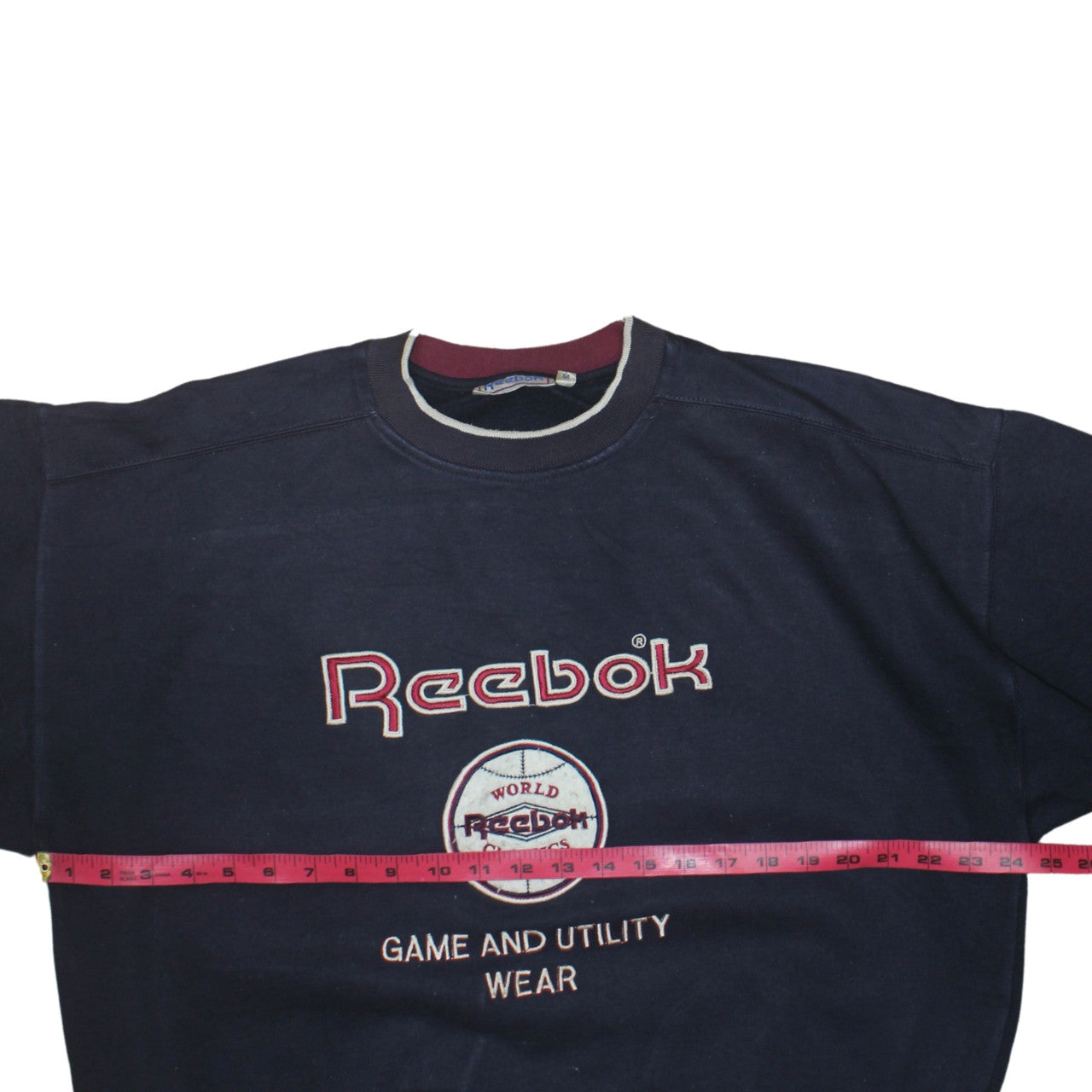 Reebok Men's Blue Embroidered Pullover Sweatshirt M Retro Sports Style