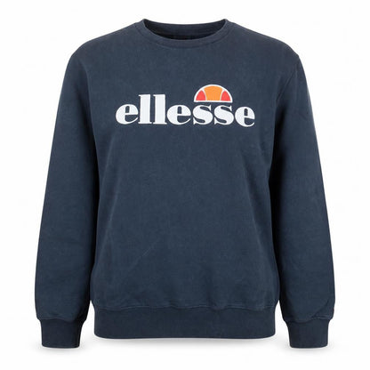 Ellesse Womens Navy Blue Crew Neck Sweatshirt UK 12 Cotton Blend Logo Print