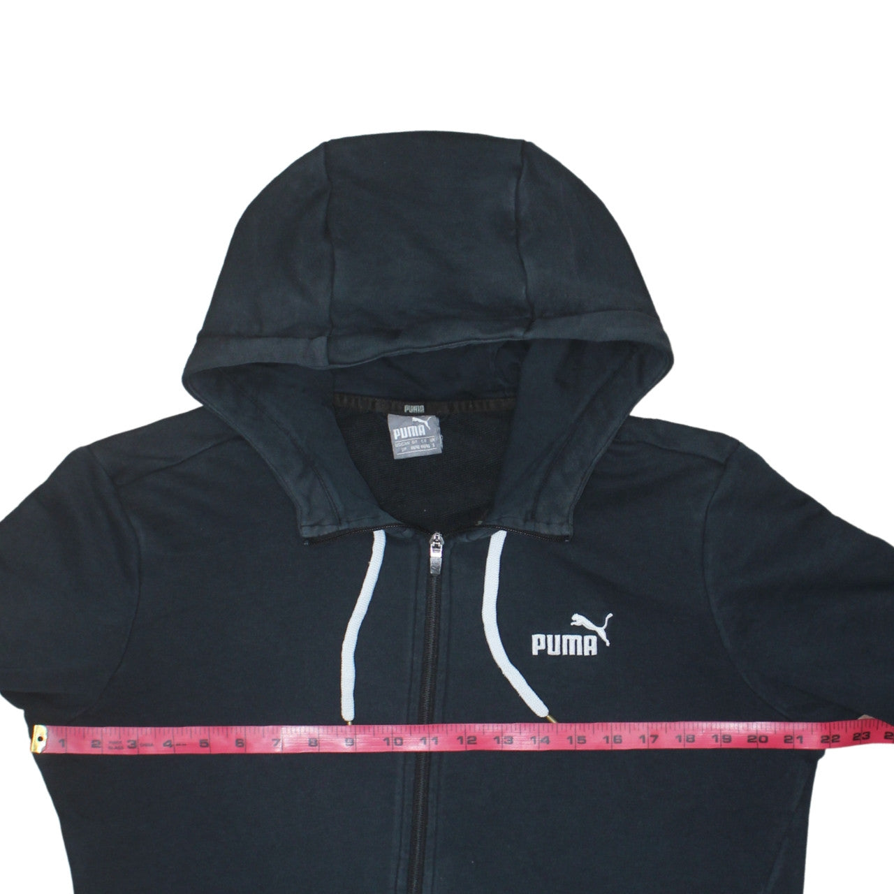 Puma Men's Black Full Zip Hoodie L Sportswear Graphic Fleece