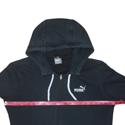Puma Men's Black Full Zip Hoodie L Sportswear Graphic Fleece