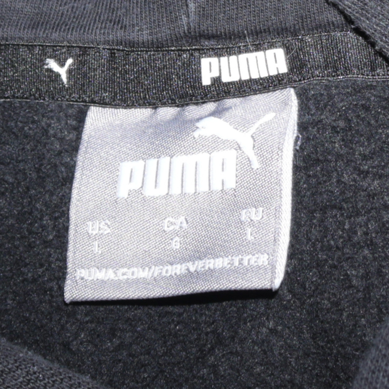 Puma Men's Black Full Zip Hoodie L Sportswear Graphic Fleece