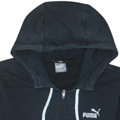 Puma Men's Black Full Zip Hoodie L Sportswear Graphic Fleece