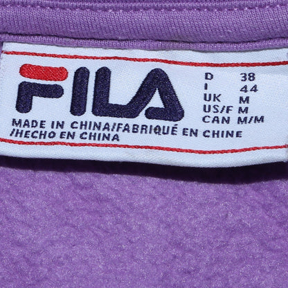 FILA Women’s Grey Purple Colourblock 1/4 Zip Sweatshirt Size M