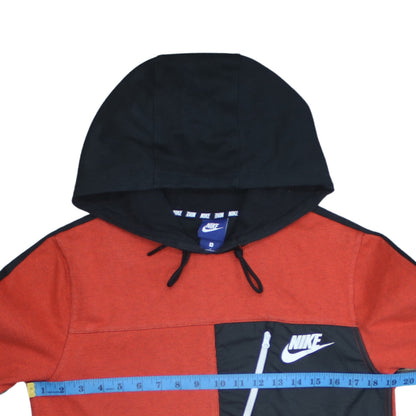 Nike Men's Red & Black Pullover Hoodie Size S with Zip Pocket