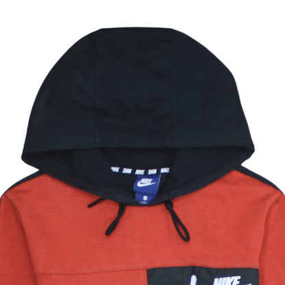 Nike Men's Red & Black Pullover Hoodie Size S with Zip Pocket