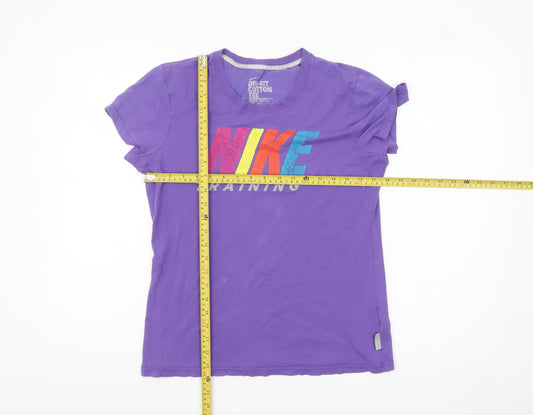 Nike Womens Purple Dri-Fit Training T-Shirt Size L