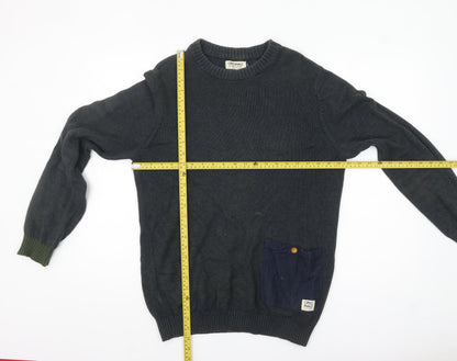 Jack & Jones Originals Men's Blue Cotton Jumper M Crew Neck