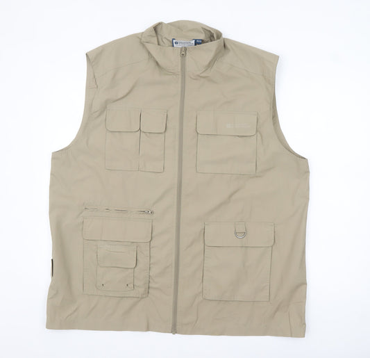 Warehouse Men's Beige 2XL Utility Waistcoat with Pockets