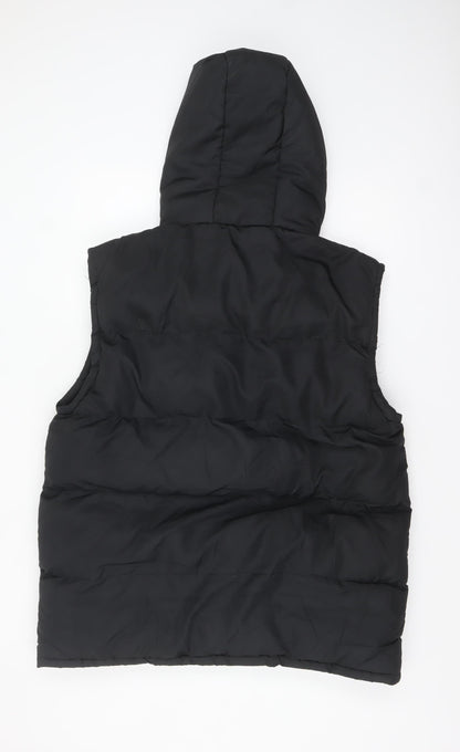 Lee Cooper Men's Black 2XL Hooded Puffer Waistcoat