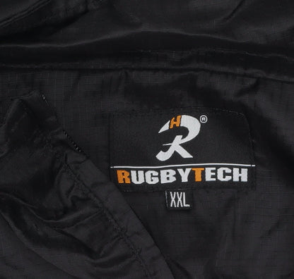 RugbyTech Men's Black 2XL Windbreaker Sports Jacket