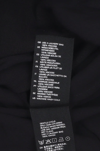 & Other Stories Women Black Viscose Shift Dress Size 8 Knee Length