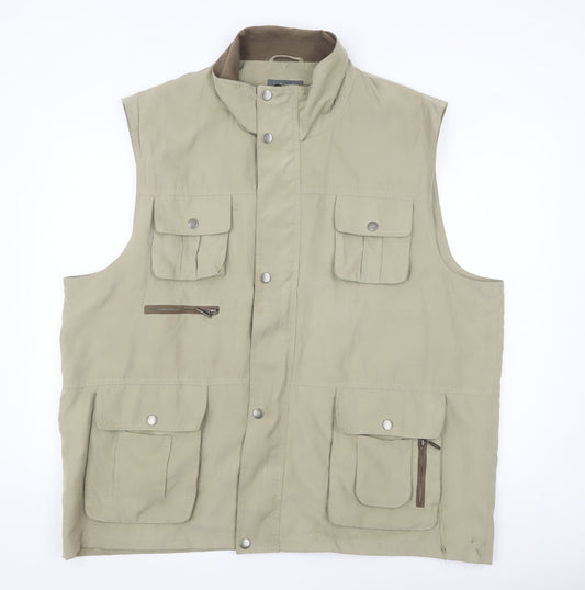 Kingston Menswear Beige 2XL Men's Outdoor Cotton Waistcoat Bodywarmer