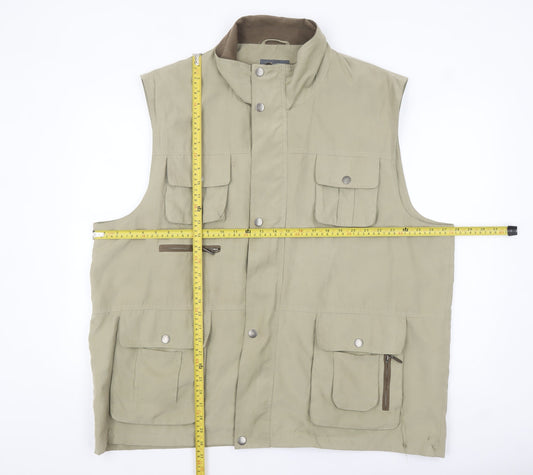 Kingston Menswear Beige 2XL Men's Outdoor Cotton Waistcoat Bodywarmer