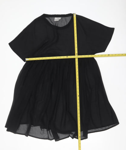 ASOS Women Black Size 6 Short Sleeve Smock Dress