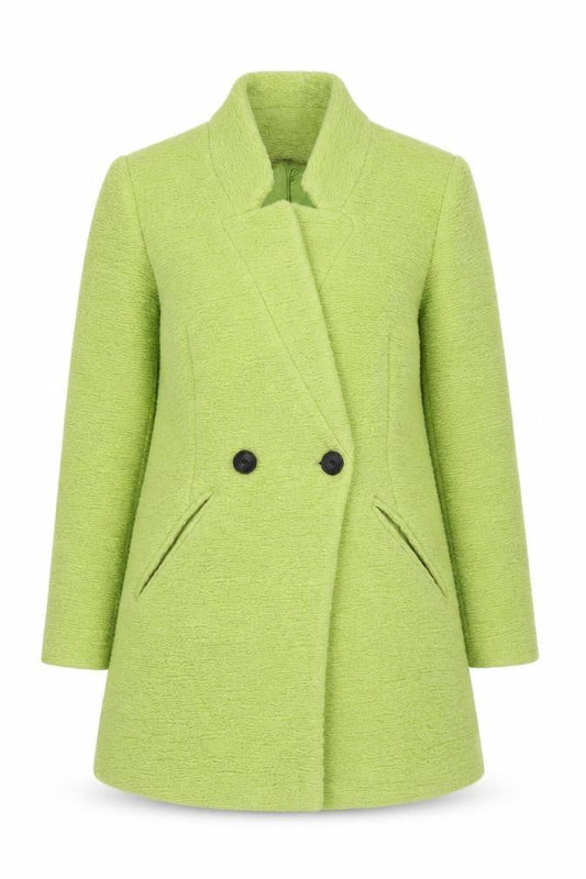 Stradivarius Womens Green Wool Blend Mid-Length Coat Size S