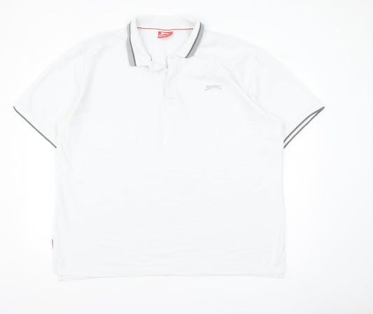 Slazenger Men's White 3XL Polo Shirt Classic Fit Cotton
