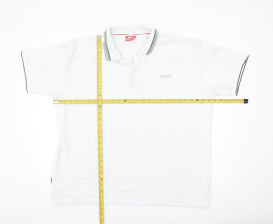 Slazenger Men's White 3XL Polo Shirt Classic Fit Cotton
