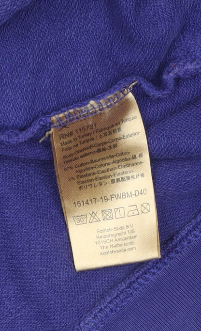 Scotch & Soda Women Purple Pullover Hoodie Size 14 Cotton Blend Casual