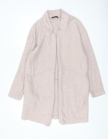 Marks and Spencer Women Pale Pink Size 12 Long Knit Coatigan