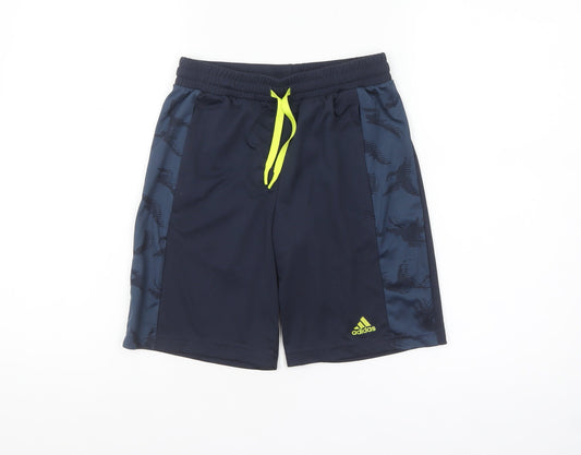 Adidas Boys Blue 11-12 Years Athletic Sports Shorts