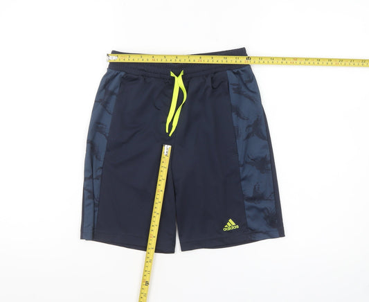 Adidas Boys Blue 11-12 Years Athletic Sports Shorts