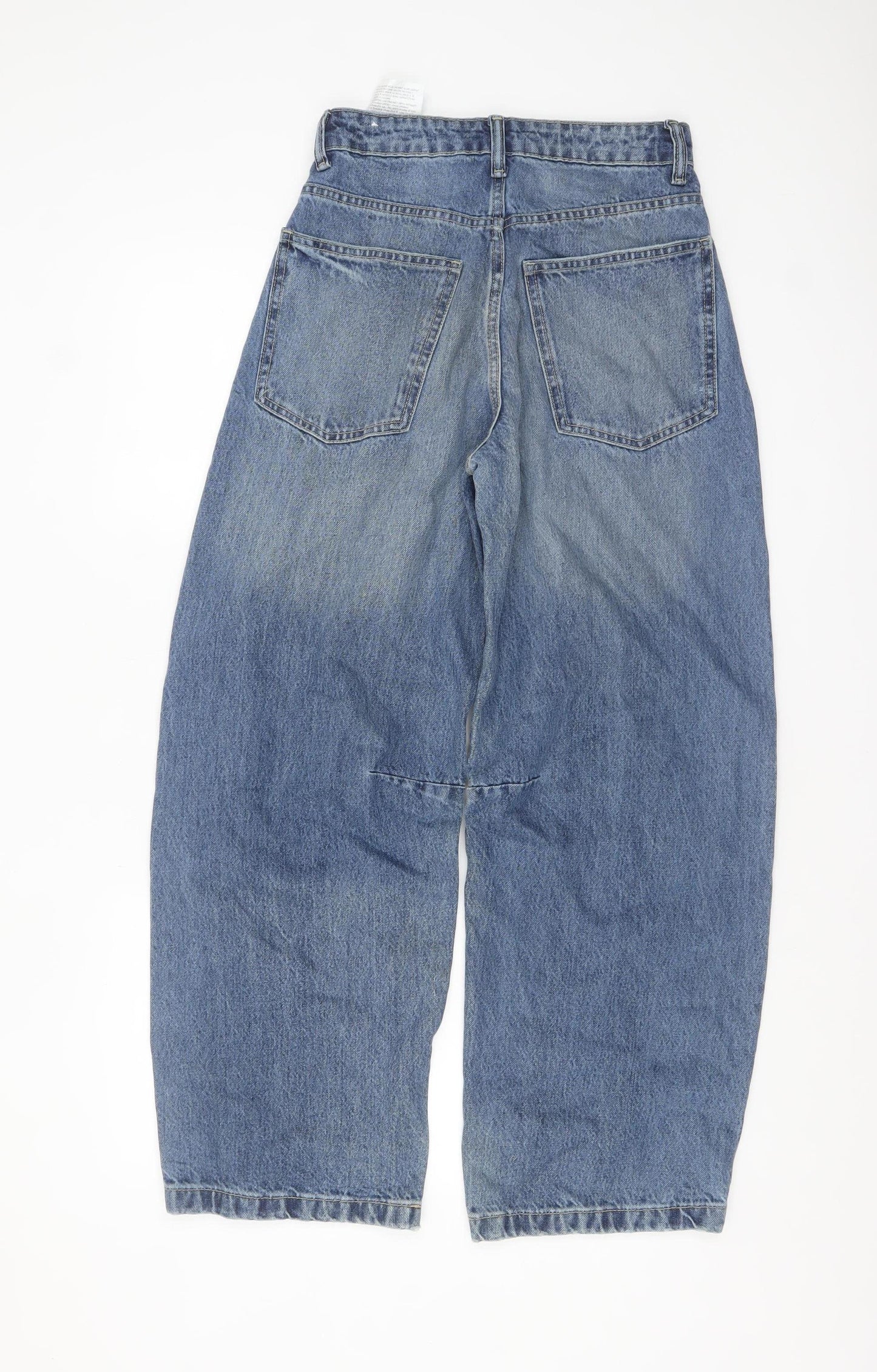 ZARA Womens Blue Wide-Leg High Rise Denim Jeans Size 4