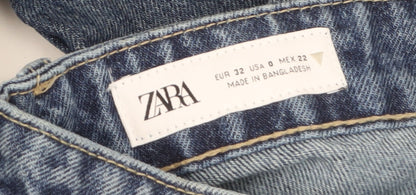 ZARA Womens Blue Wide-Leg High Rise Denim Jeans Size 4