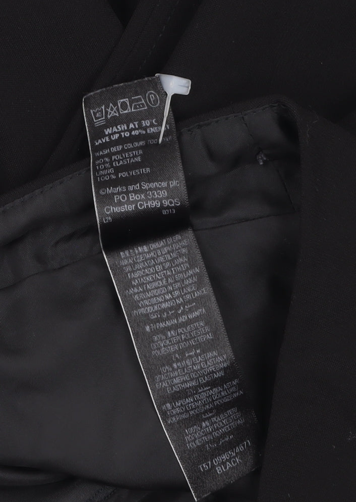 Marks and Spencer Womens Black A-Line Knee Length Skirt UK14