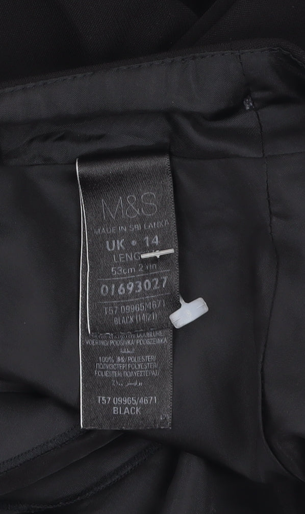 Marks and Spencer Womens Black A-Line Knee Length Skirt UK14