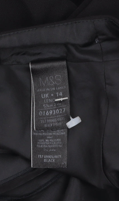 Marks and Spencer Womens Black A-Line Knee Length Skirt UK14