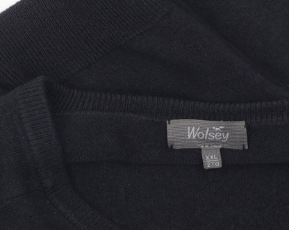 Wolsey Men’s Black 2XL V-Neck Acrylic Knit Jumper