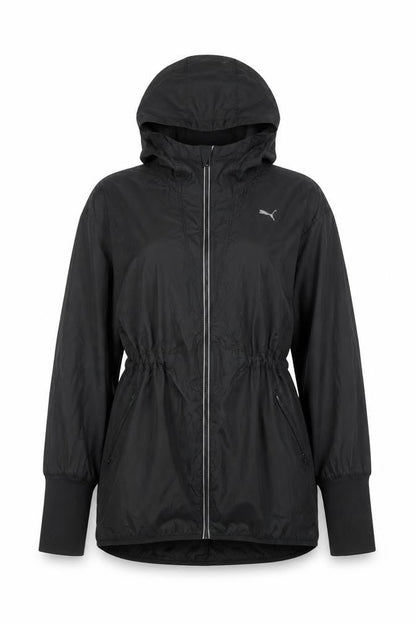 Puma Women Black Windbreaker Hooded Jacket Size 10