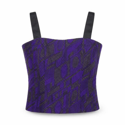 Michel Ambers Womens Purple Geometric Camisole Top Size 12