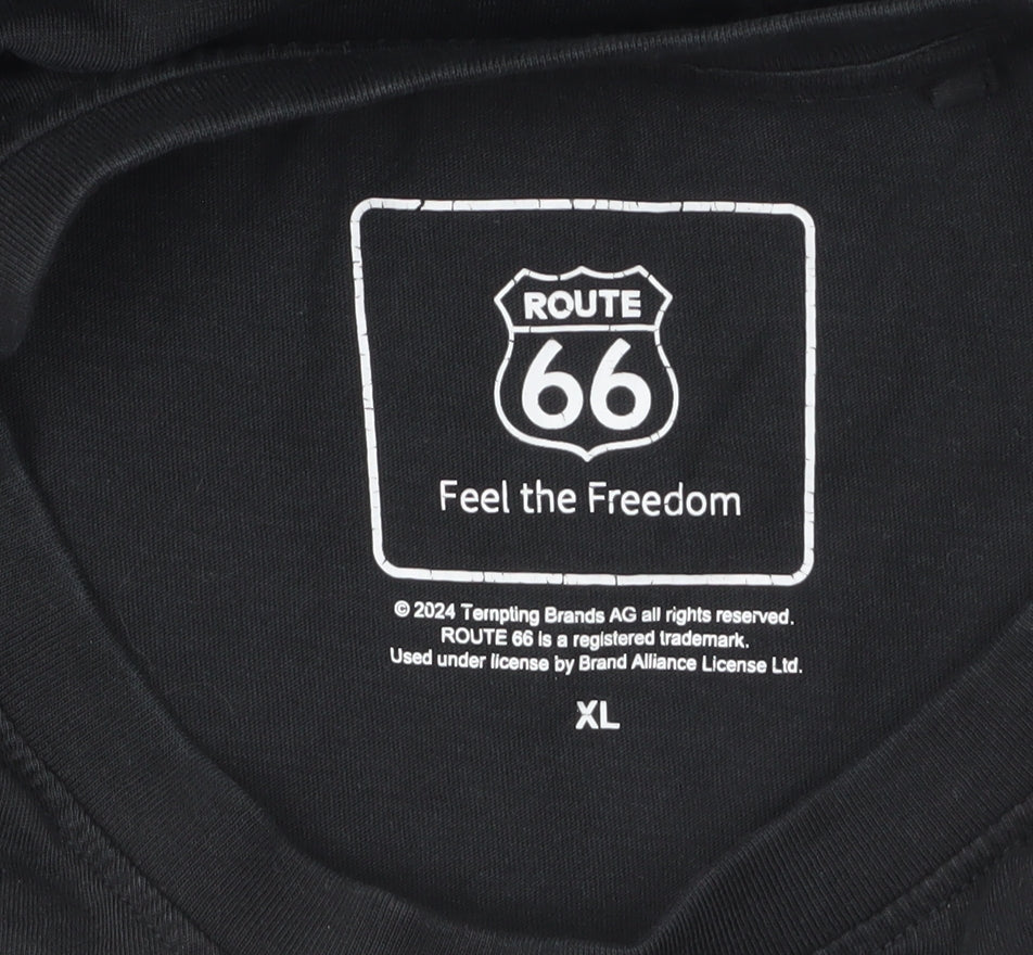 Route 66 Men’s Black XL Retro Graphic Cotton T-Shirt