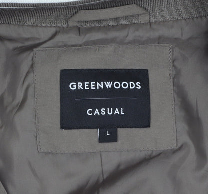 Greenwoods Men Brown L Basic Zip Casual Jacket