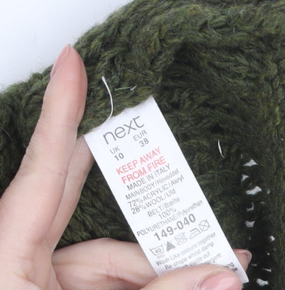 Next Women's Green Knit Cowl Neck Jumper Dress UK 10