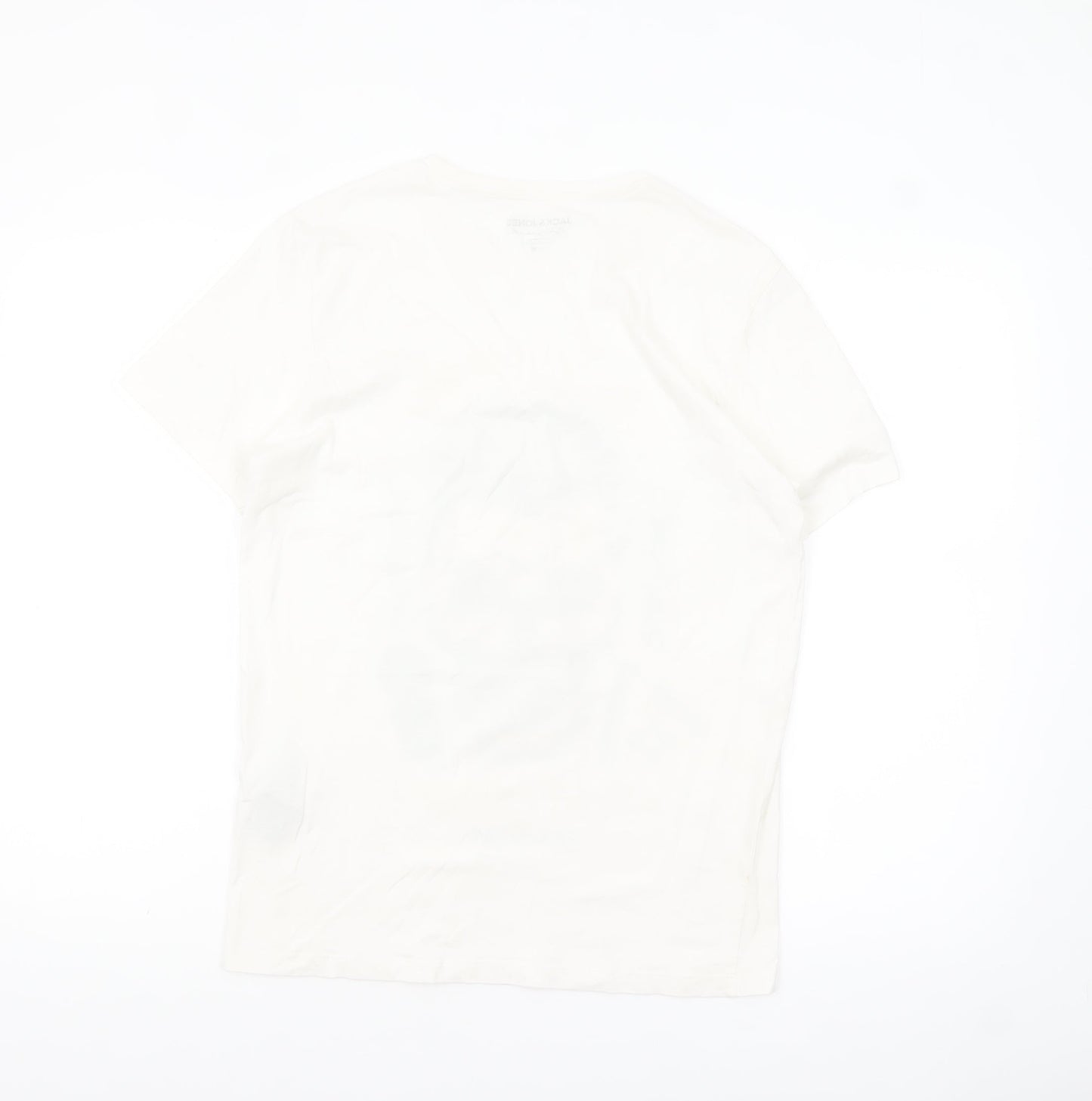 Jack & Jones Originals Men's White Graphic Skull Print Cotton T-Shirt Size S