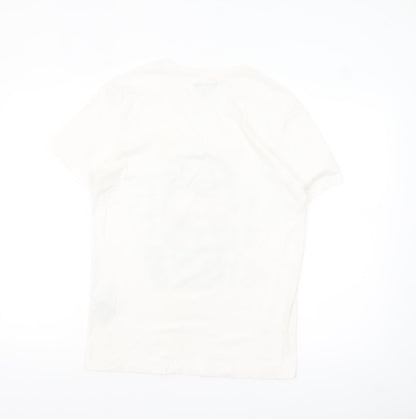 Jack & Jones Originals Men's White Graphic Skull Print Cotton T-Shirt Size S