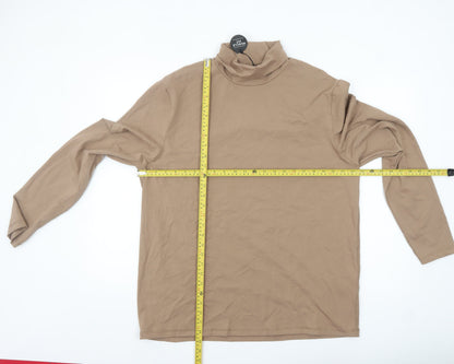 River Island Men’s Brown Roll Neck Long Sleeve Top Size 2XL