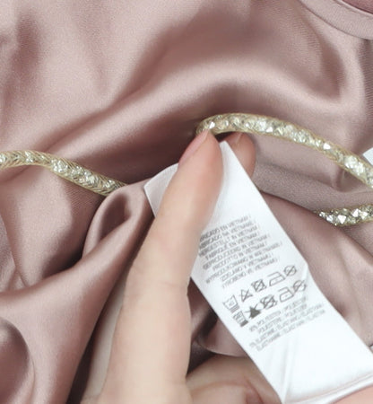 Primark Women Pink Satin Slip Dress Size 8 Party Cocktail